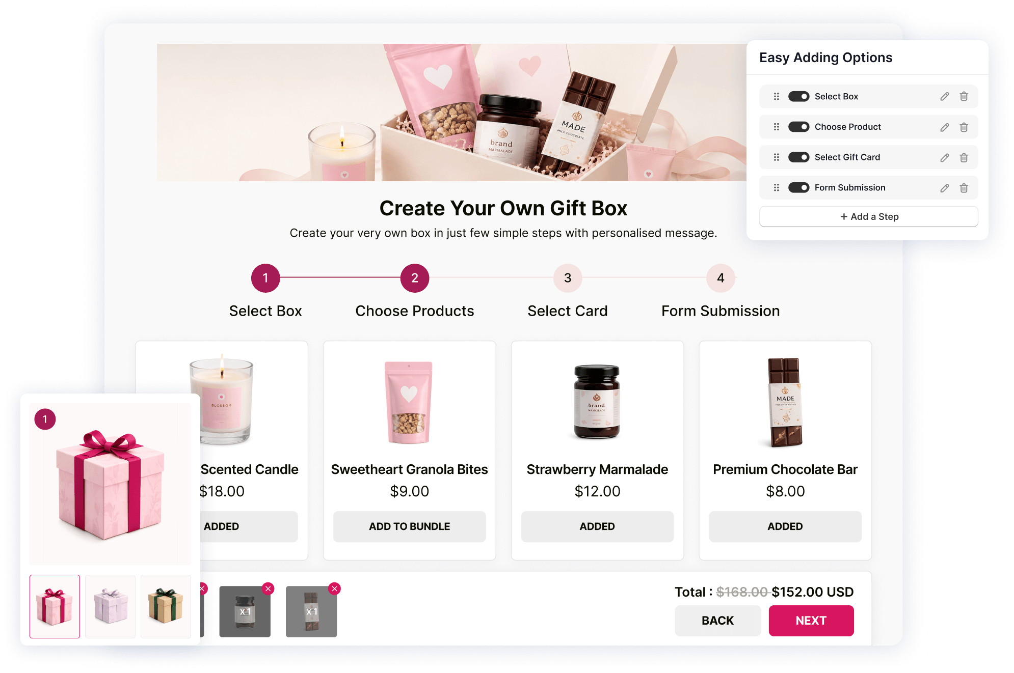 PushBundle mix-and-match multi-product bundle builder across product categories