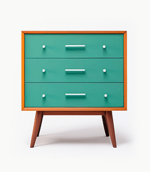 Teal accent dresser — product photo