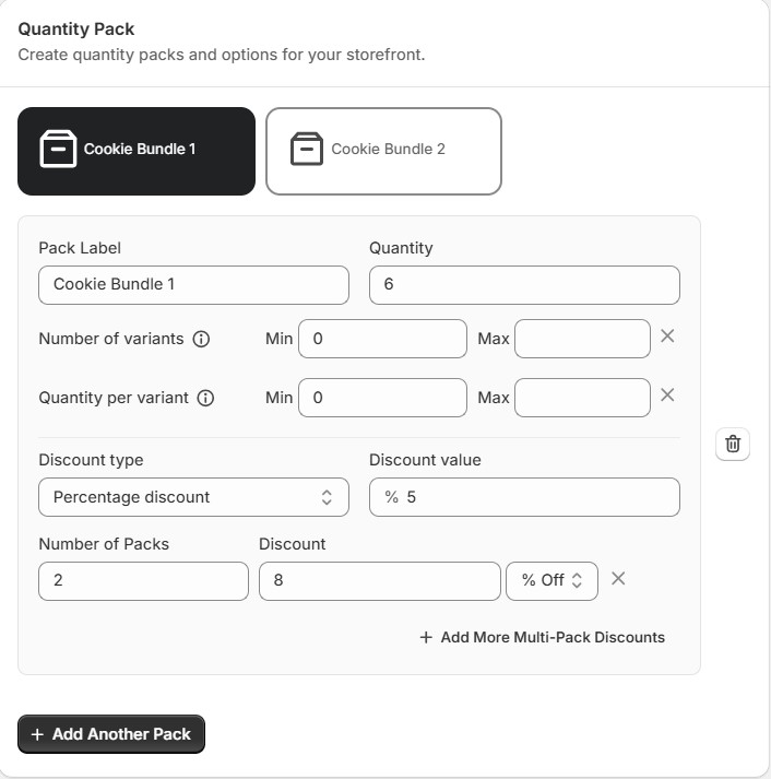 Create quantity pack for your Shopify bakery product bundles