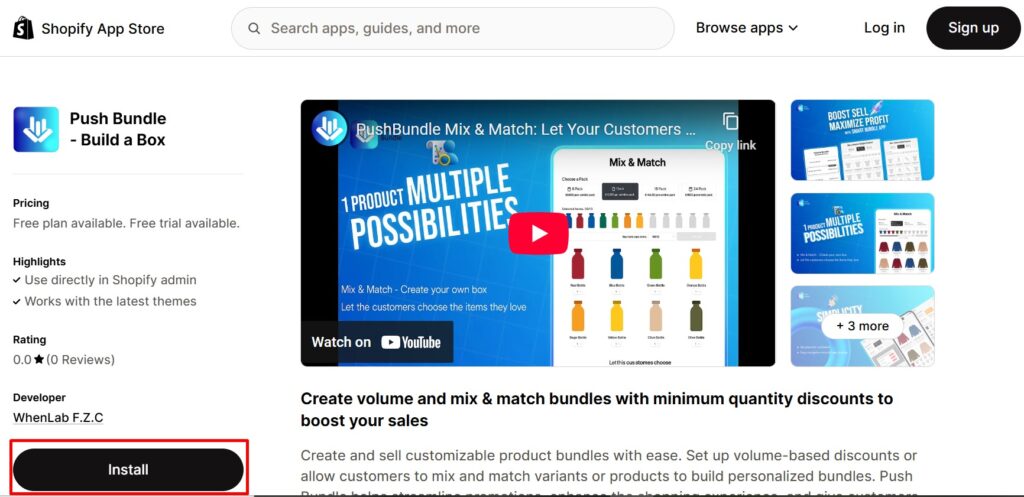 Install the mix and match bundle app