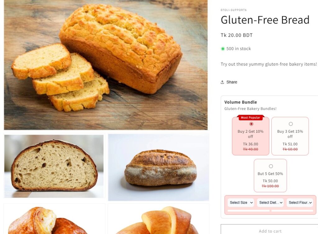 gluten free bakery delivery - PushBundle Product Page