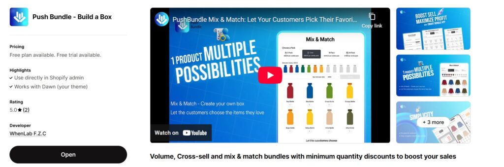 dynamic product bundling shopify - pushbundle on shopify