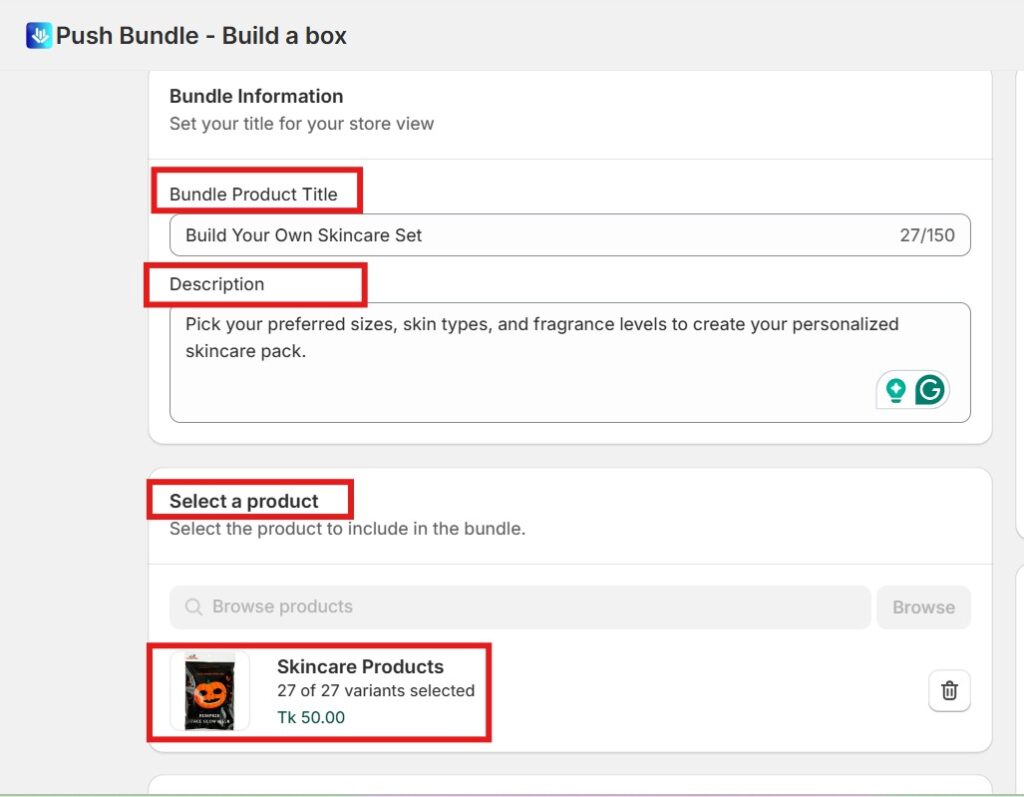 how to start a subscription box business with Shopify- pushbundle basic info
