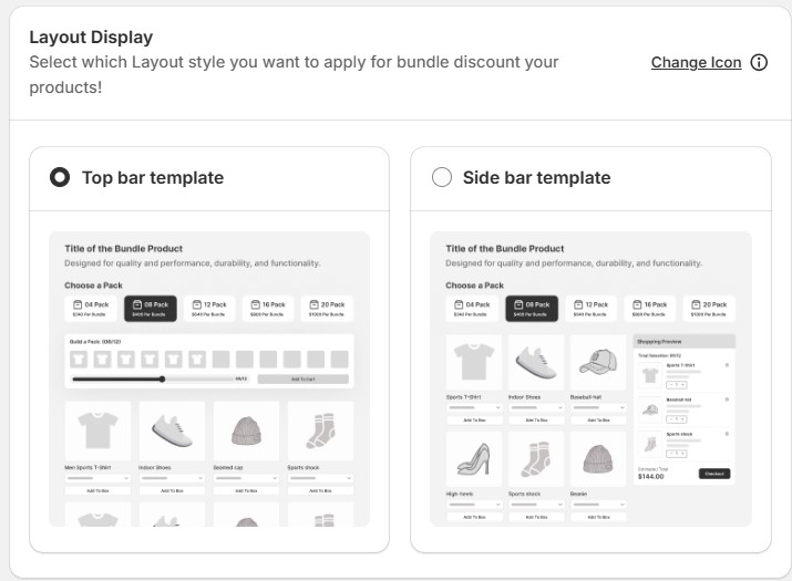 seleccionar diseño de visualización