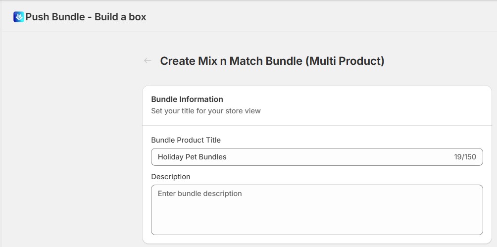 Ingrese la información del paquete