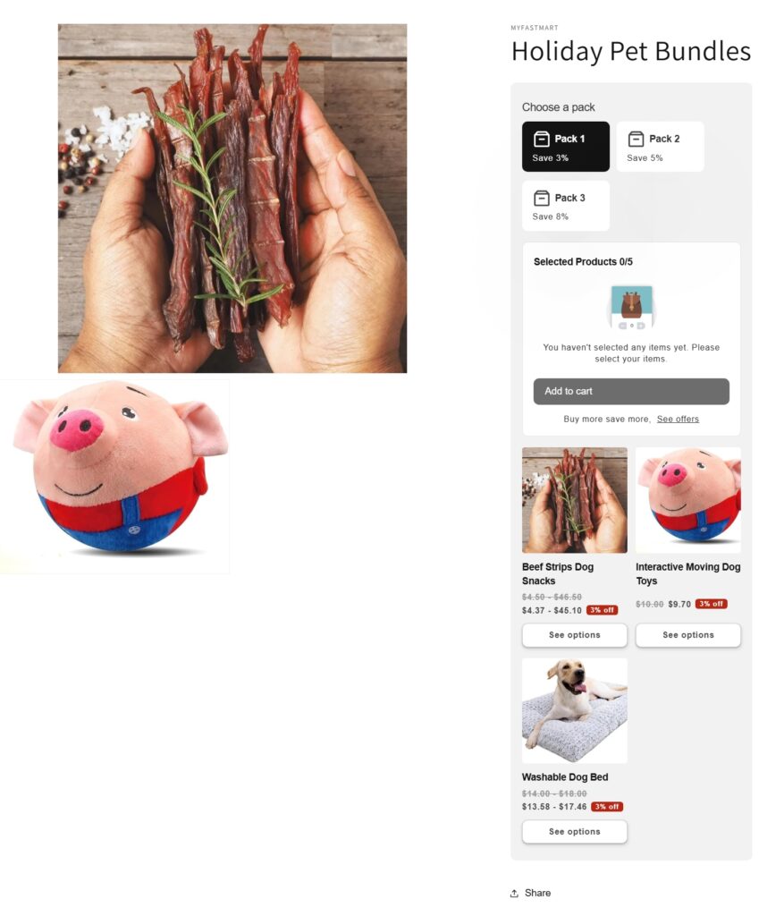 Paquetes de regalos personalizados para mascotas - página del producto