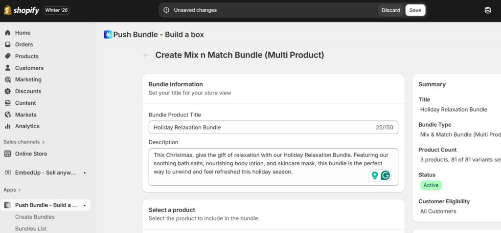 christmas bundle gifts - PushBundle basic info