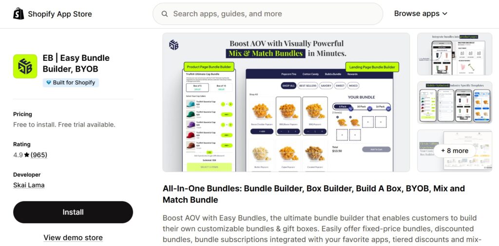 best shopify bundle apps - easy bundle builder