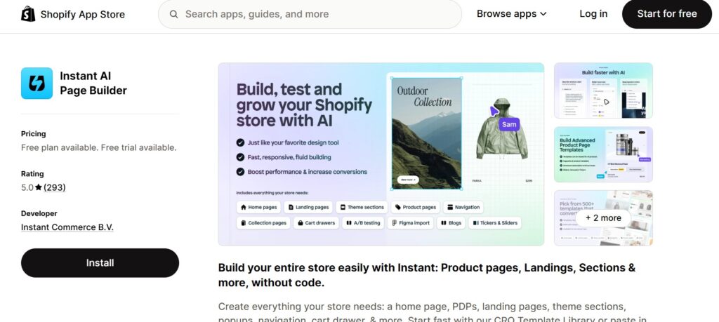 best shopify bundle apps - instant page builder