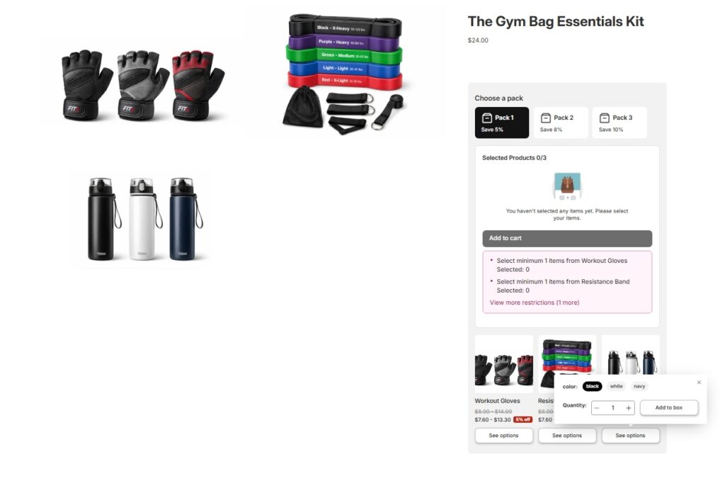 product page with PushBundle