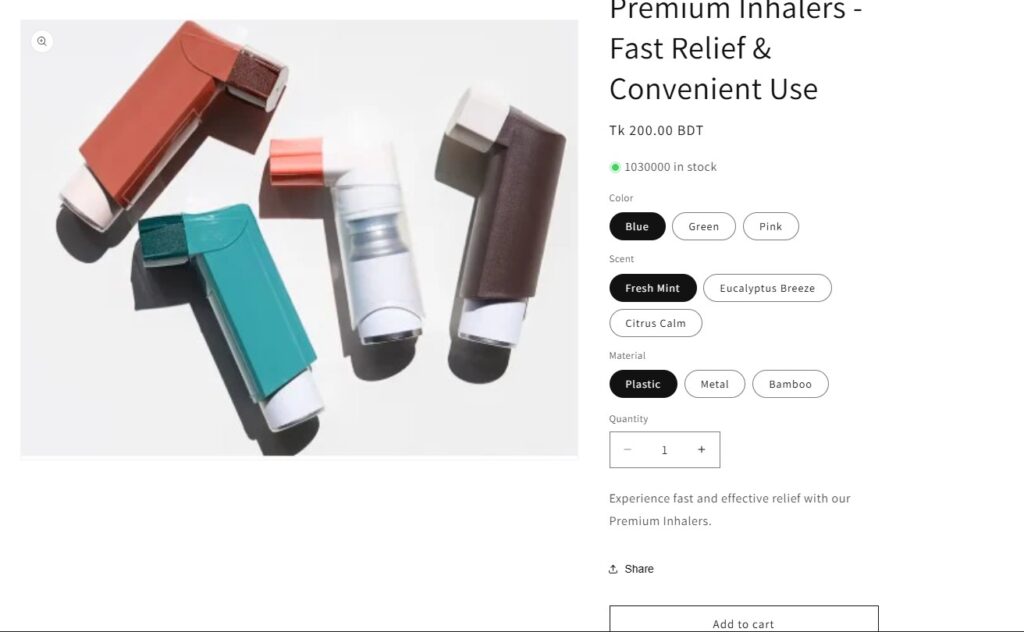sell inhalers on shopify - before pushbundle