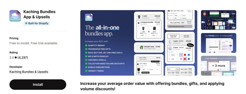 increase shopify aov with bundle apps - kaching