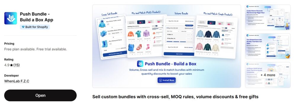 PushBundle: one of the best BYOB Shopify apps
