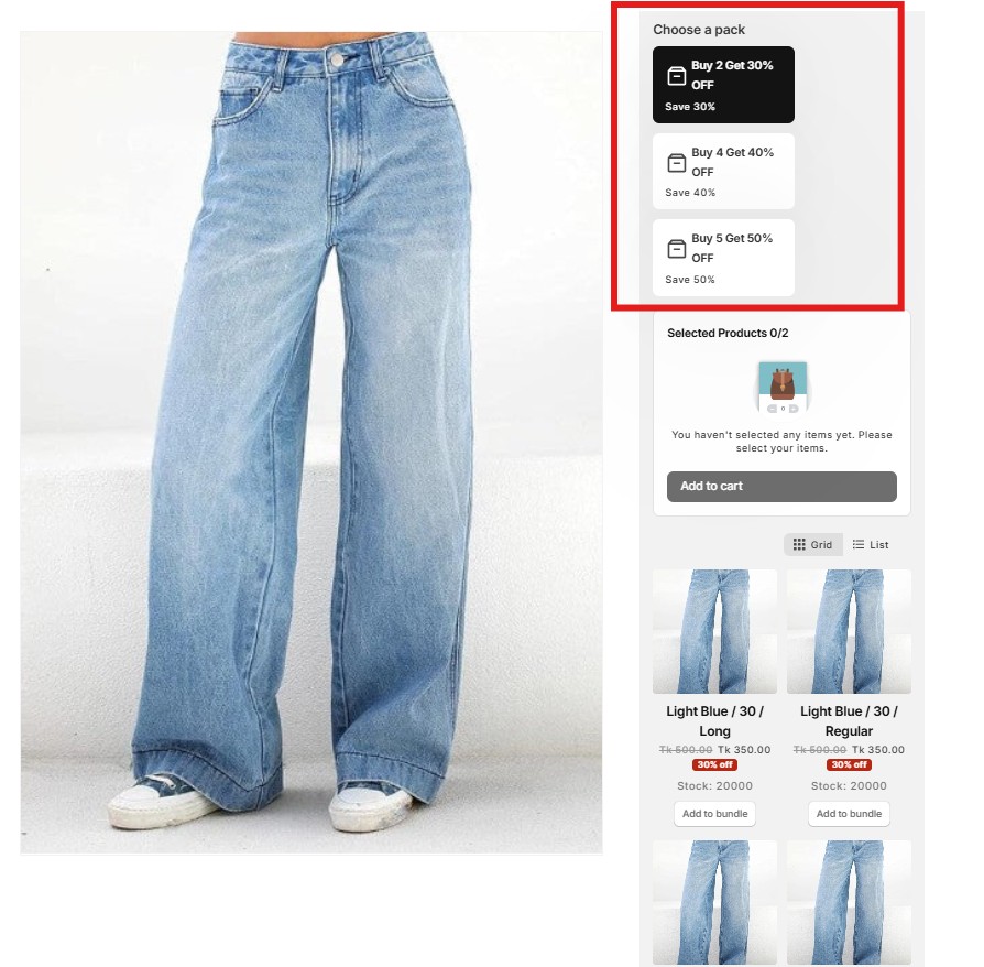 best shopify bundle apps for jeans and bottoms - after pushbundle