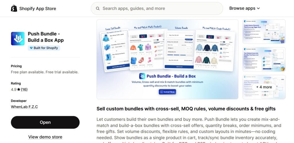 best shopify volume bundle apps - pushbundle
