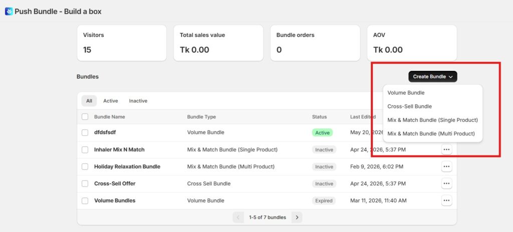 best shopify volume bundle apps - pushbundle options