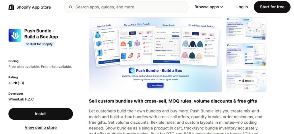 Fast Bundle alternative Shopify - PushBundle